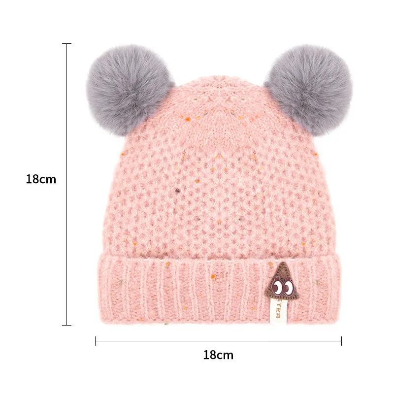 REAKIDS модная детская шапка для младенцев, вязаная зимняя детская шапка с помпонами для мальчиков и девочек, детские шапочки с помпонами, милая хлопковая шапка, теплая шапка для младенца