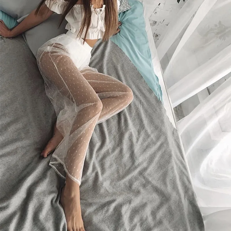 2019 прозрачный Летний Пляжный комплект из двух предметов женский кружевной 2