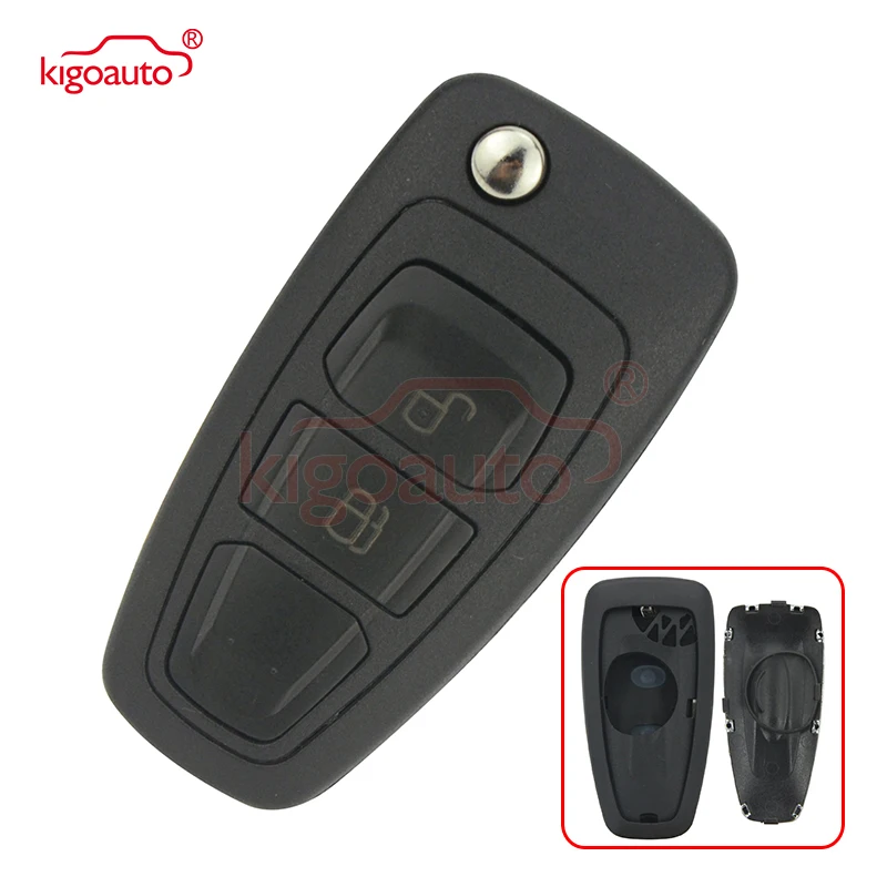 Kigoauto 2 Button Remote Flip Car Key Shell For Ford Ranger C-Max Focus Grand C-Max Mondeo 5WK50165 5WK50166 5WK50168 5WK50169