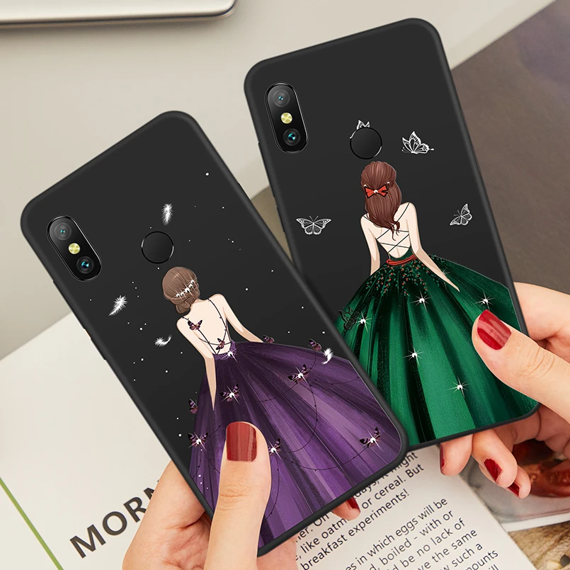 

Luxury Case For Samsung A30 A50 Silicone Case Cover Patterned Dress For Galaxy A5 A6 A7 2017 A8 2018 Girl Bumper Funda Coque