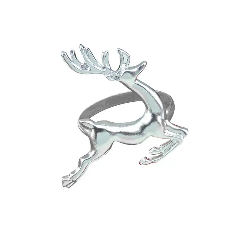 8 шт. кольцо для салфетки в форме оленя кольца для стола декоративное украшение для рождественских свадебных вечеринок повседневное использование(серебро
