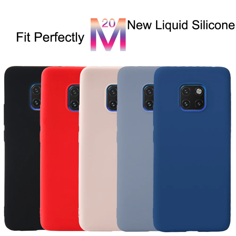 Original Official Silicone Liquid Cases For Huawei Mate 20 Pro Case Soft Matte 360 Full Cover Mate20 X | Мобильные телефоны и