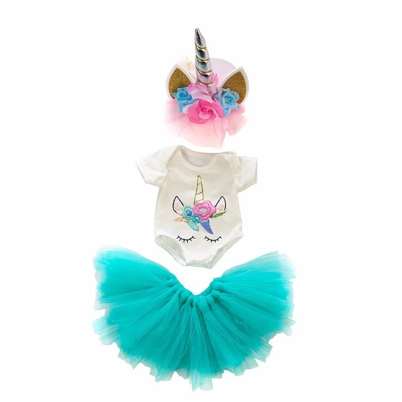 Baby New Born Doll Clothes Accessories Fit 18 inch 43cm Blue and Pink Red Color Unicorn Hairband For Baby Festival Birthday Gift