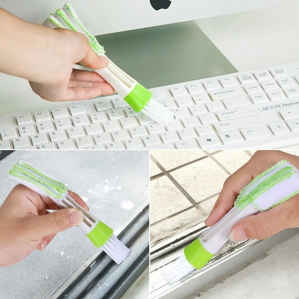 

1 pc Green New Keyboard Dust Collector Computer Clean Tools Window Blinds Cleaner Car Brush Air Conditioner Venetian Brush