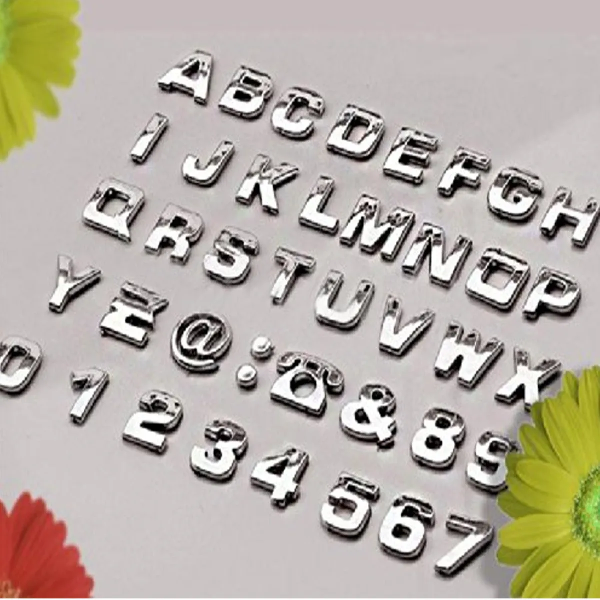 

1Pcs 3D Self-adhesive ABS Chrome Number Letter Symbol Sign Car Sticker DIY Decoration Car Stickers Logo