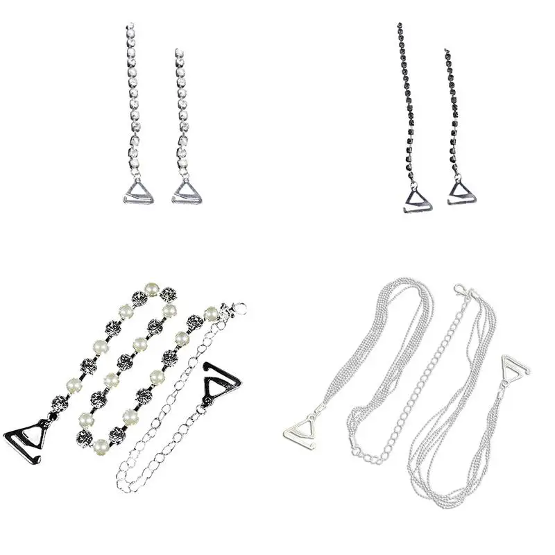 

MISS M Women's Rhinestone Pearl Bead Decoration Bra Shoulder Strap Invisible For Off-The-Shoulder Bride Clothes Wedding Dresses
