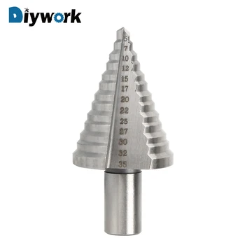 

DIYWORK Wood Metal Drilling Power Tools Hole Cutter Drill Tool 5-35 mm Fluted Edges HSS Step Drill Bit 13 Step Cone Drill Bits