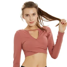 Женские спортивные черные топы для йоги, рубашки для йоги, топы Спортивные Фитнес-Спорт с длинными рукавами, футболки для тренировок, спортивная одежда для йоги