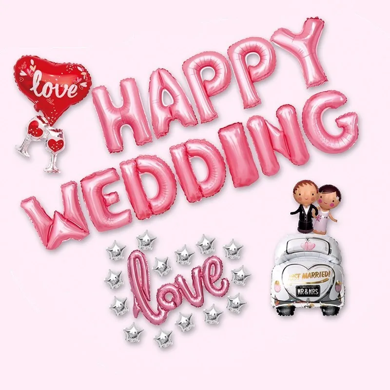 

32pcs Happy Wedding Balloons Anniversary And Valentine's Day Decoration Birthday Party Decoration Adult Home Party Supplies