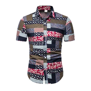 

New Men's Summer Casual Dress Shirt Mens Floral Long Sleeve Shirts Tops Tee Hot