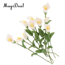 1:12 весы мини белая глина Калла цветы для кукольный домик Миниатюрный Сад Двор Гостиная Спальня Асса украшения