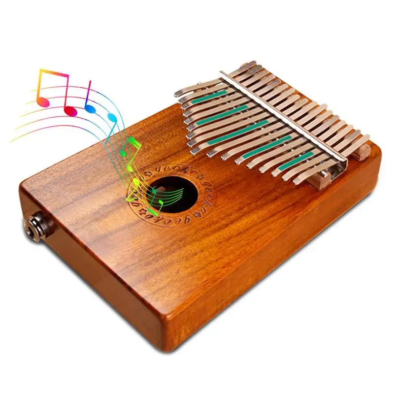

Gecko Pattern Thumb Piano 17 Sound KALINBA Acacia Mangium Wooden Finger Pouch African Musical Instrument