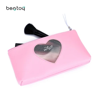 

Holographic Heart Cosmetic Case For Women Travel Accessory Pouch Leather Girls Pencil Case Protable Female Makeup Bag Organizer
