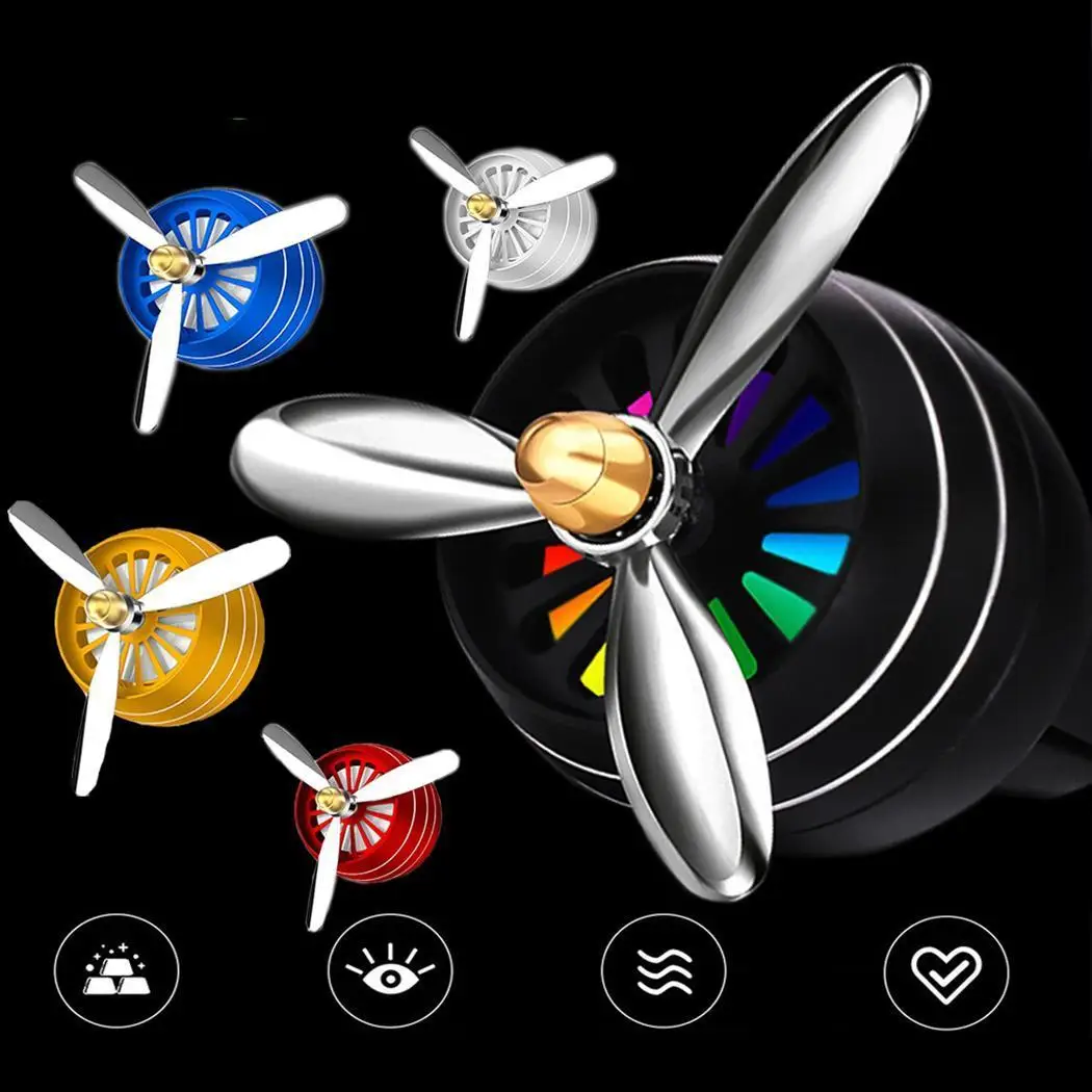 

New Led Light Car Aromatherapy Fan Car Air Freshener Fresh Air Odor Removal Car Perfume Auto Accessories For Car Air Conditioner