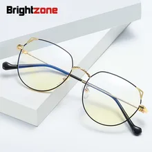 Brightzone Анти Blue Ray близорукости Optik в ретро-стиле, прозрачные очки, Для мужчин Для женщин компьютер металлический каркас оптические очки по рецепту