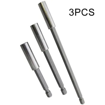 

3pcs 1/4 Inch Hex Shank Magnetic Screwdriver Extension Bits Holder Quick Release