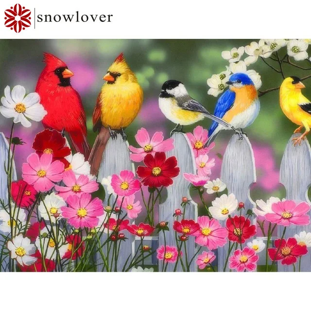 Snowlover 5D DIY Diamond Painting Full Square Animal Bird Flower Mosaic Embroidered Cross Embroidery Home Decor | Дом и сад