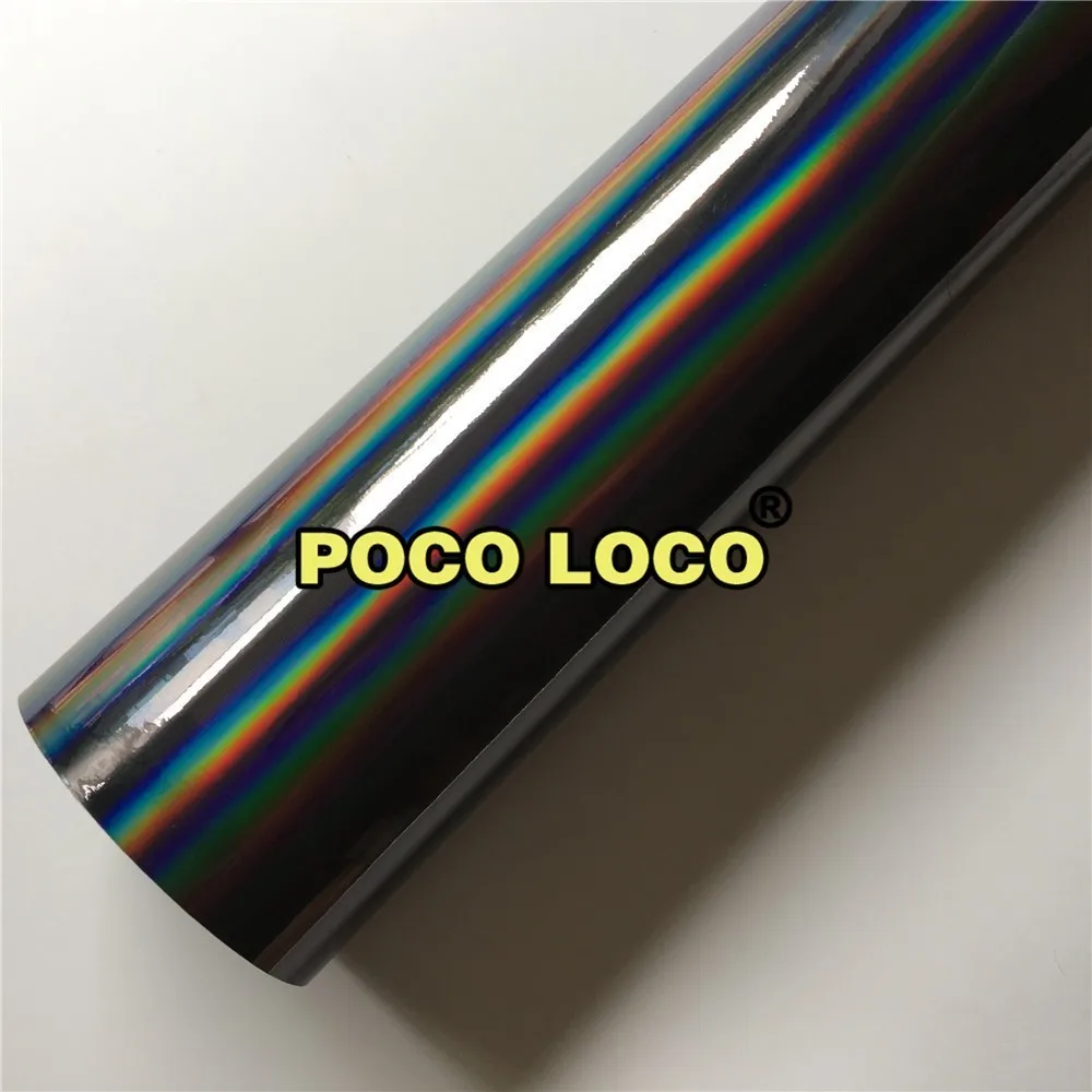 

FASHION Cars Chrome Mirror Effect,Holographic Gossy Laser Black Plating Color Change Holographic Wrap Car Sticker