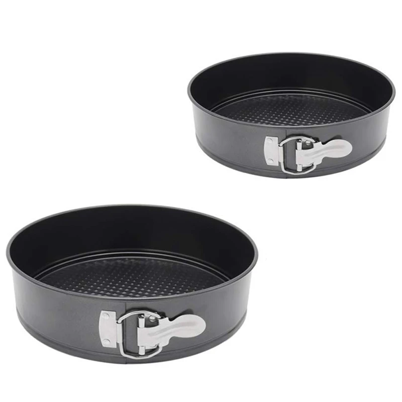 

2Pcs Cooking Tools Bakeware Baking Pans Cake Mold Small Round Baking Dish Heavy Carbon Non-Stick Slipknot Removable Base Tray