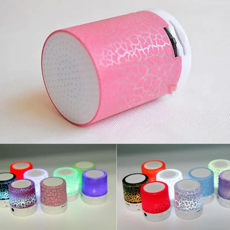 

Portable Mini Handy LED Light Speaker Wireless Small Music Audio Pink