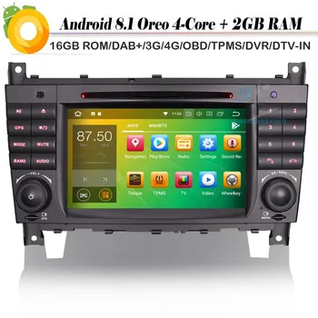 

Quad Core Android 8.1 Autoradio DAB+ WiFi 4G DVR Bluetooth Car CD Player GPS Navi for Mercedes C/CLC/CLK Class C200 W203 W209