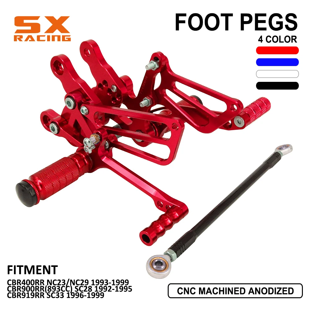 Motorcycle Aluminum Adjustable Foot Pegs Pedals Rest For HONDA CBR400RR