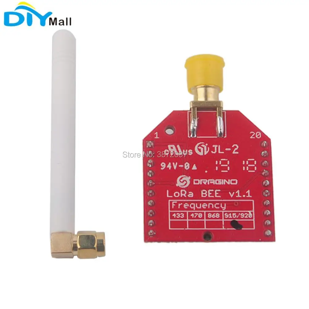 

DIYmall for Dragino LoRa Bee Long Range RF Wireless Transceiver Module SX1278 SX1276 915MHz 868MHz 433MHz