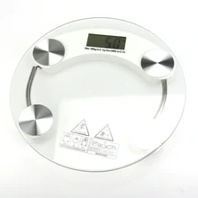 Electronic Weighing Scale Round Digital LCD Tempered Glass Scale for Home Lb/Kg 26CM Household Healthy Care Hot Toiletry Kits