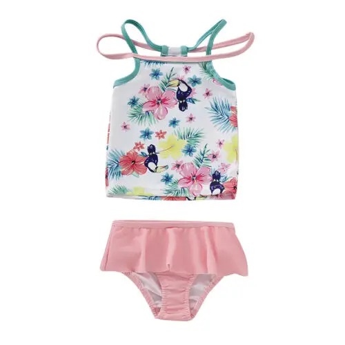 

Toddler Baby Girl Clothes Floral Ruffle Bikini Set Swimwear Swimsuit Swimming 1-5T