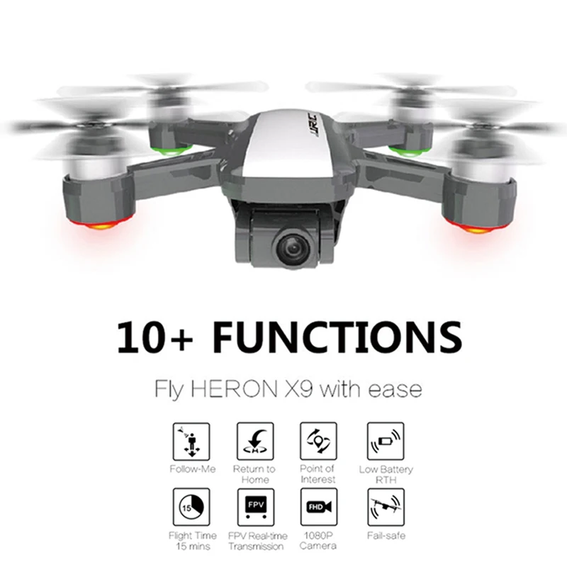 

JJRC X9 Heron GPS 5G WiFi FPV with 1080P Camera Optical Flow Positioning Altitude Hold Follow RC Quadcopter Drone Helicopter