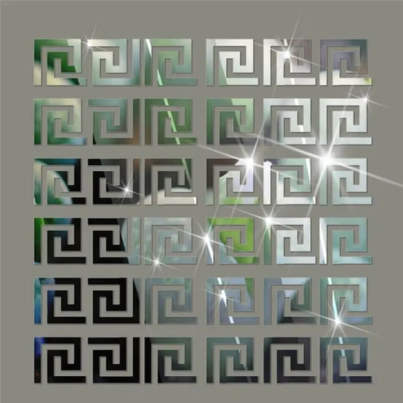 10 шт./компл. 10x10 см DIY геометрический узор акриловый зеркальный эффект Стикеры зеркальные наклейки на стену поверхность стены Стикеры s украшение дома