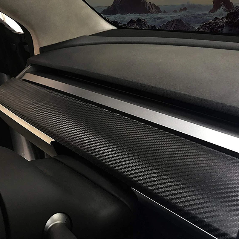 For Tesla Model 3 Car Interior Dashboard Wood Carbon Fiber/& Vinyl Wrap Stickers