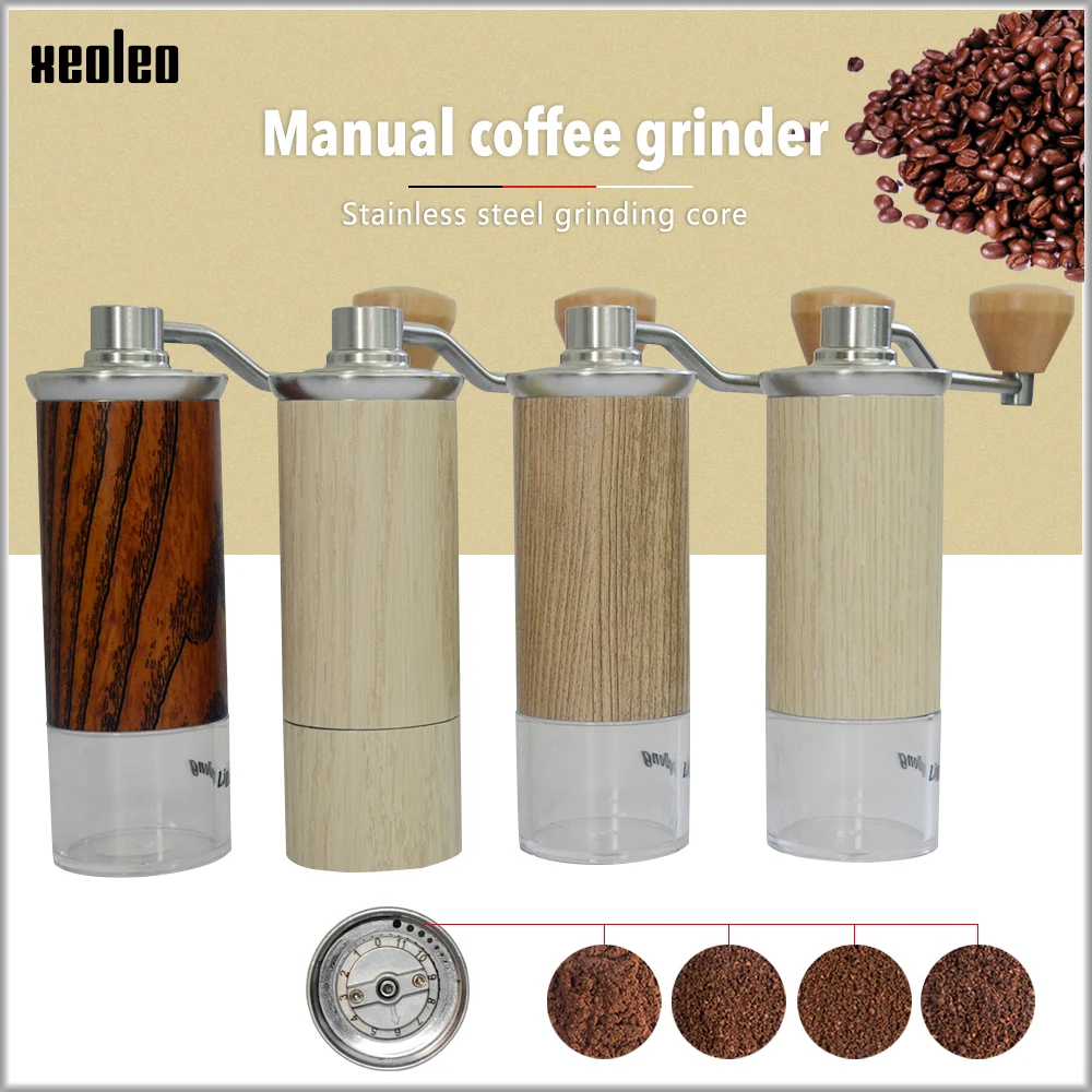 XEOLEO Aluminum Manual Coffee grinder Conical Burr grinder for espresso