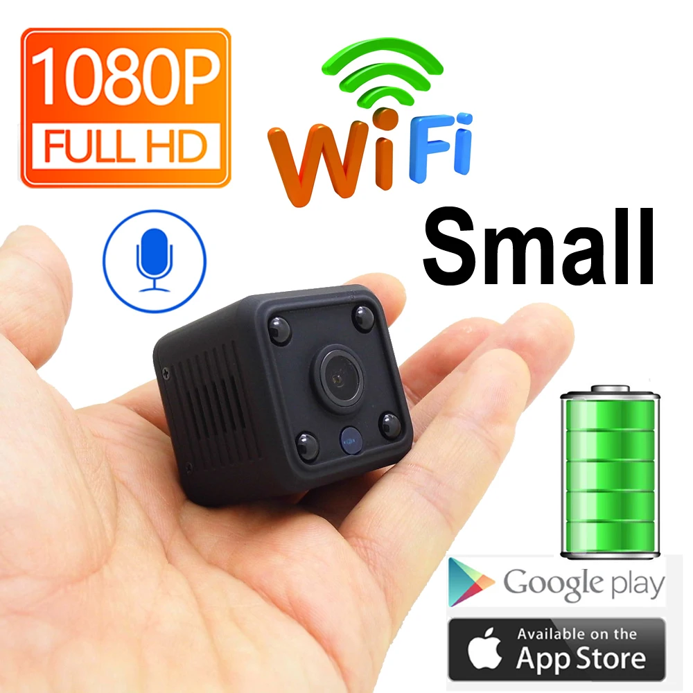 JIENUO 1080P Мини Wi Fi камера Ip батарея IpCam Cctv Беспроводная HD видеонаблюдения микро