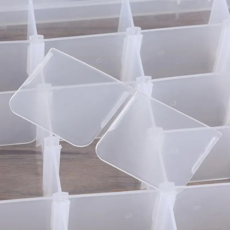 Clear Plastic 36 Grids Storage Box Detachable Dividers Make Up Organizer  Pills Drugs Earrings Bead Jewelry