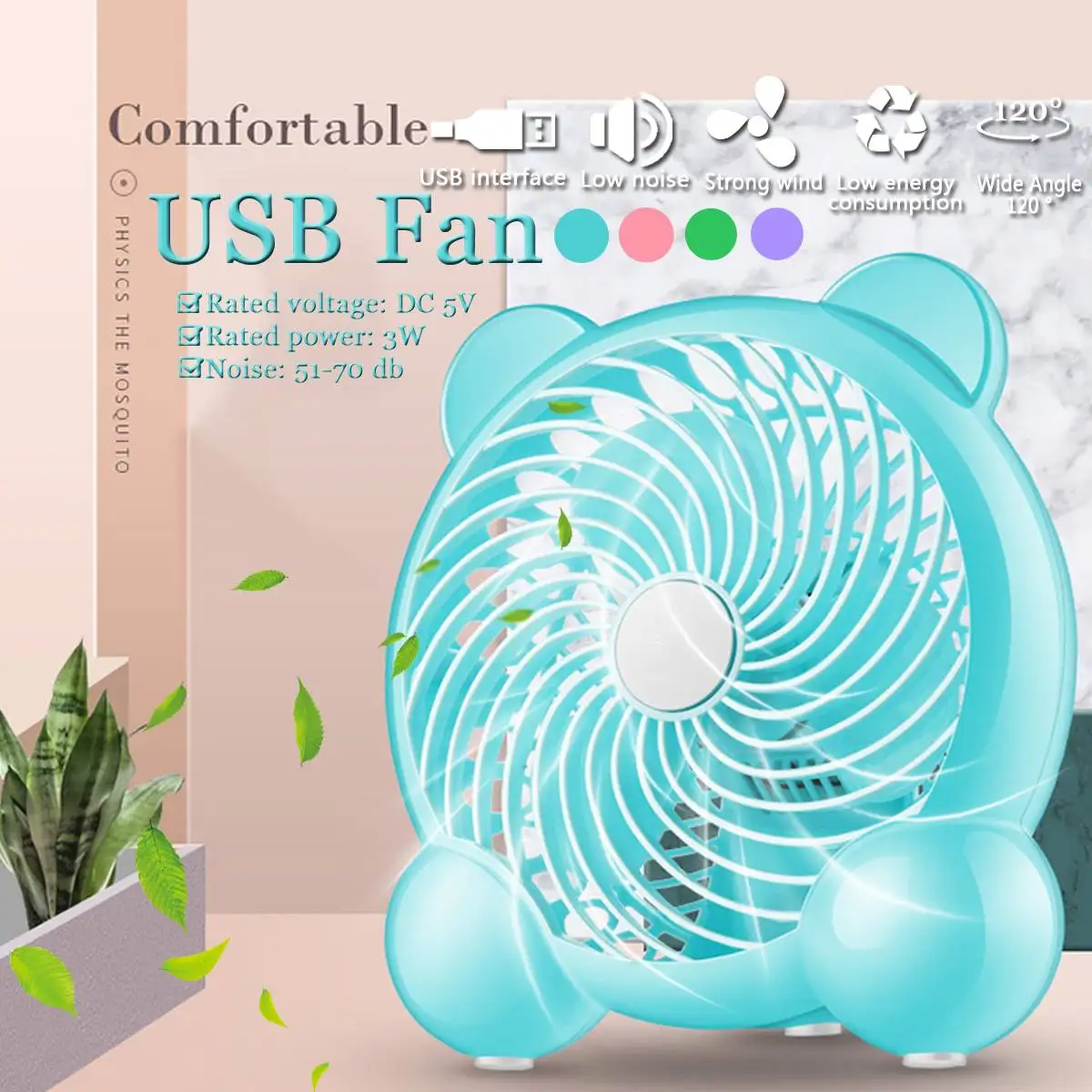

Warmtoo 4 Colors USB mini Portable Desktop Cooling Desk Quiet Fan Computer Laptop PC USB Mini Fan With Key Switch