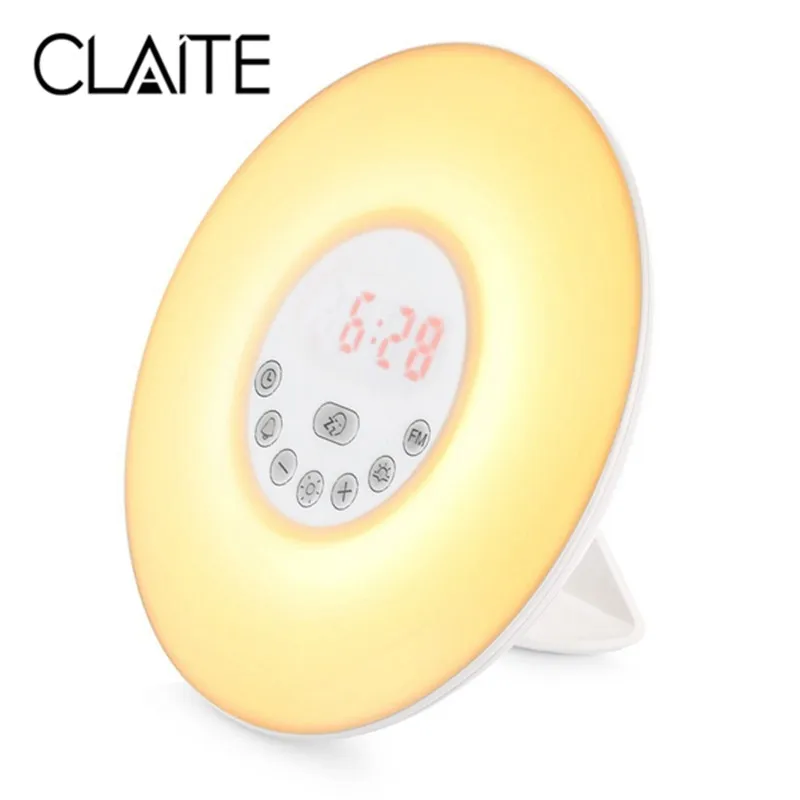 

CLAITE LED Night Light Wake Up Light With for Touch Sensor Sunrise Alarm Clock & FM Radio Colorful Atmosphere Multifunction Lamp