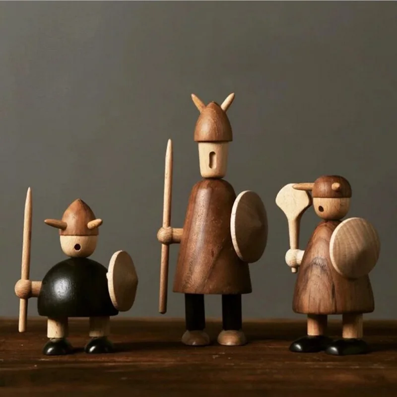 

Nordic original wood carving Vikings Vikings household decorations solid wood decorations interior ornaments creative gifts