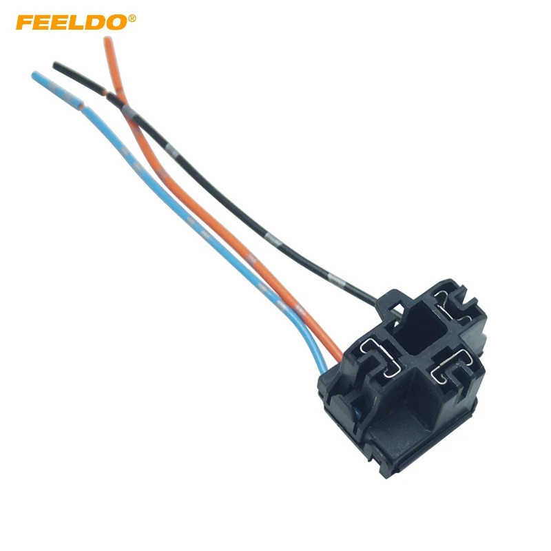 

FEELDO 2Pcs Auto Car Truck H4 Headlight Extension Light Connector Plug Socket Adapter H4 LED HID Light Wiring Harness #FD5957