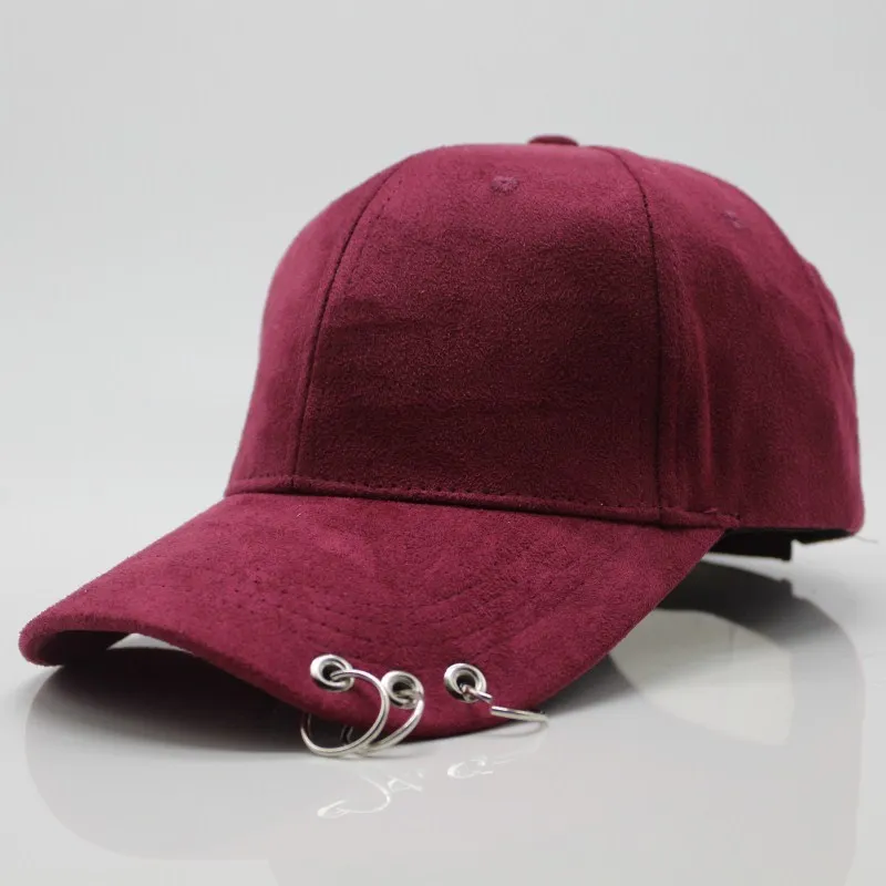 

2019 New Cotton Creative Piercing Ring Couple Baseball Cap Punk Hiphop Ball Caps