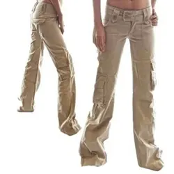 Для женщин Военная Хлопок штаны-карго дамы Повседневное зимние штаны свободного кроя армия плюс Размеры камуфляжные брюки Plug Размеры ткань