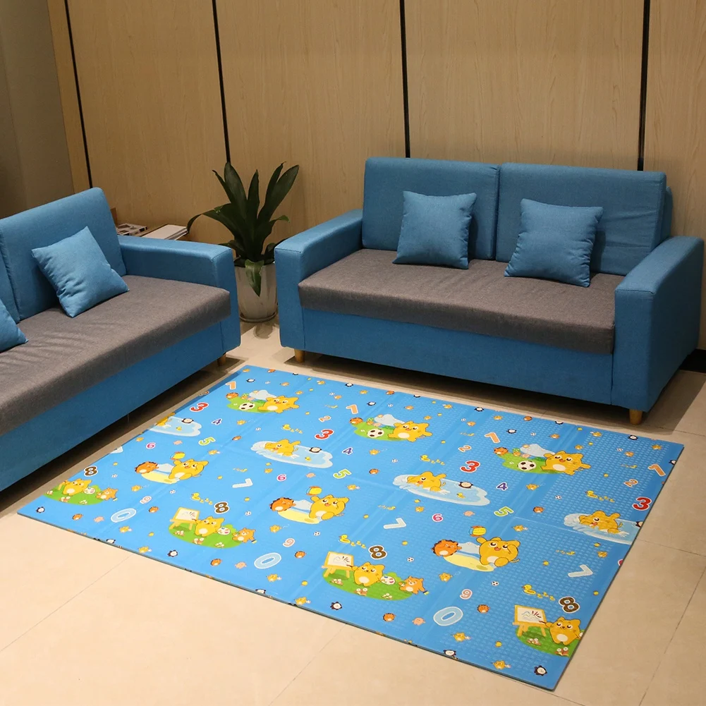Двусторонний, без запаха, складной коврик для пола с рисунком из мультфильма, детский коврик для ползания, ковры для современной гостиной