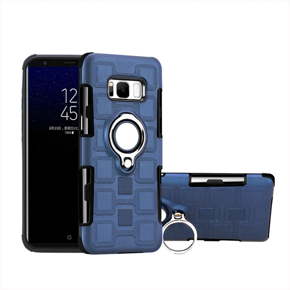 

Factory wholesale case for note 9 8 S9 8 plus A8 plus magnetic ring bracket anti-drop two-in-one mobile phone case
