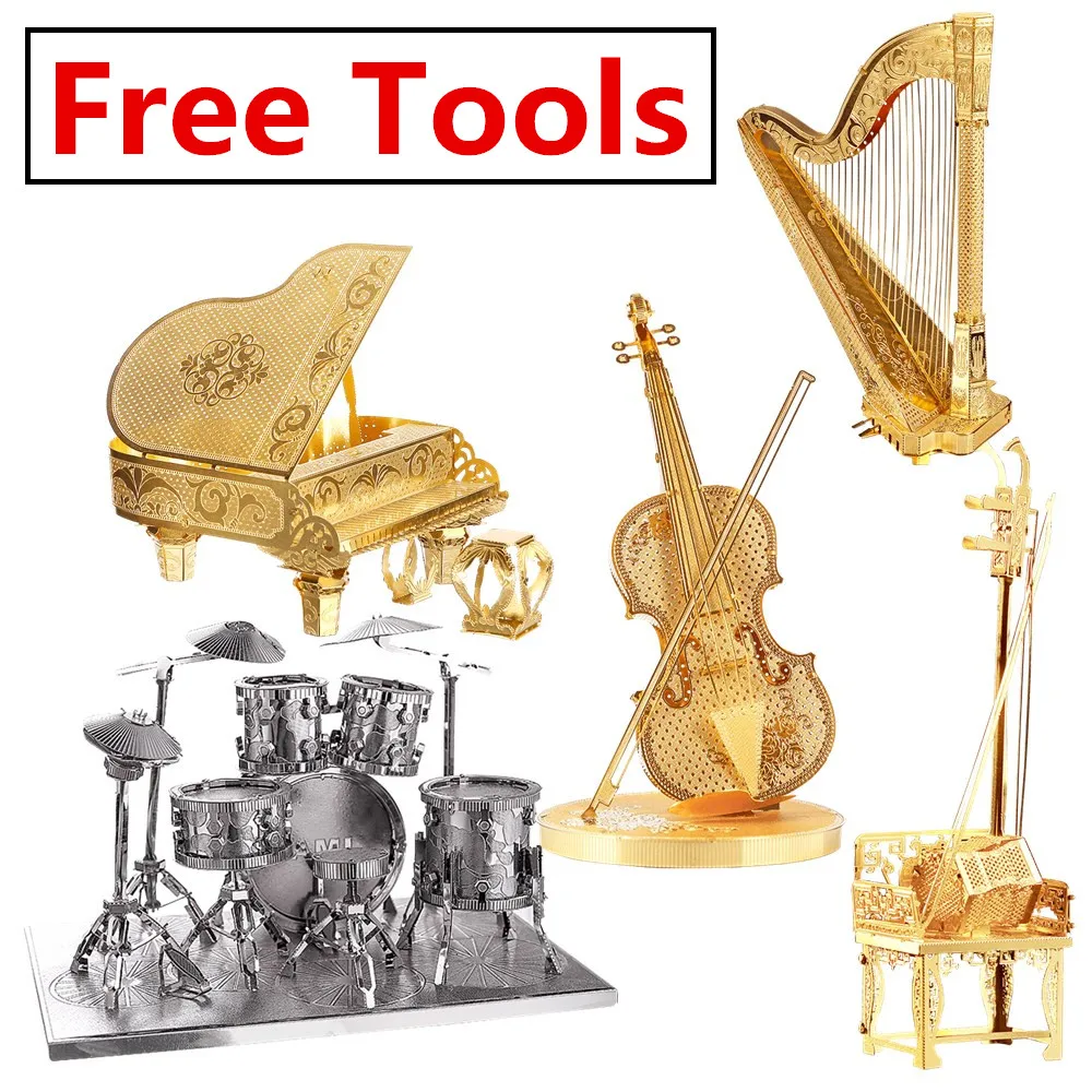 

MMZ MODEL Piececool 3D Metal Puzzle Musical Instruments DRUM SET DIY Assemble Model Kits DIY 3D Laser Cut Model puzzle toys
