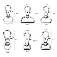 10 sztuk/paczka karabińczyk metalowy klip obrotowy spust pies klamra brelok KeyHooks pierścień ustalający DIY Craft karabińczyk 6 rozmiary