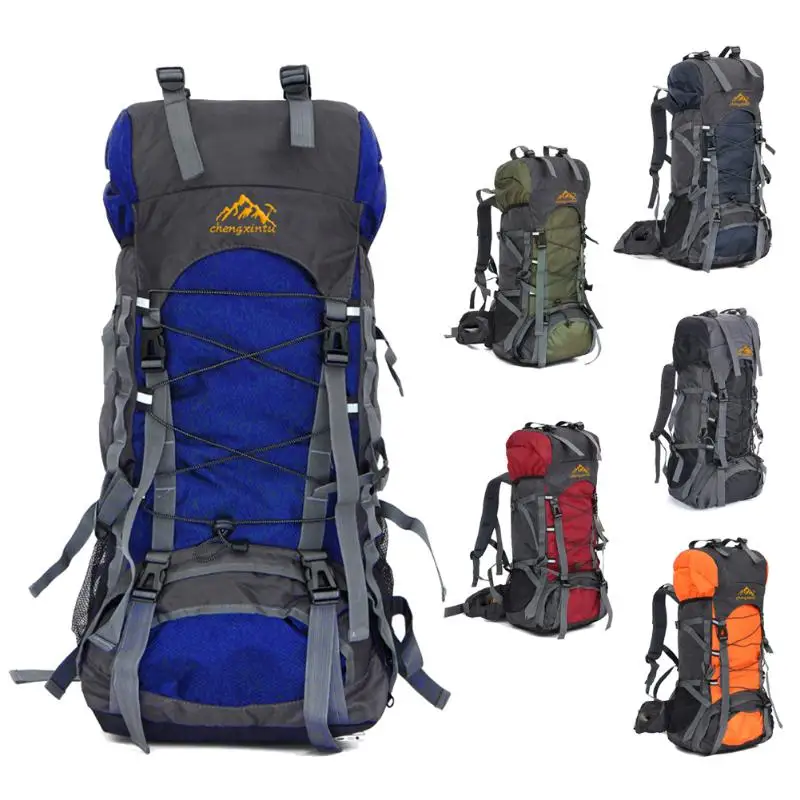 

Large 60L Outdoor Backpack Travel Climbing Backpacks Waterproof Rucksack Mountaineering bag Nylon Camping Hiking Backpack
