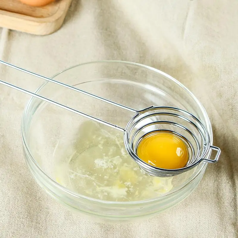 

2019 New Wholesale Egg Yolk White Separator Stainless Steel Egg Separator Dividers With Long Handle Kitchen Baking Tool