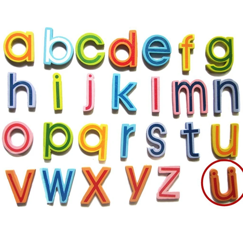 

27 Lowercase Wood Magnet For Learning Infant Toddler Toys