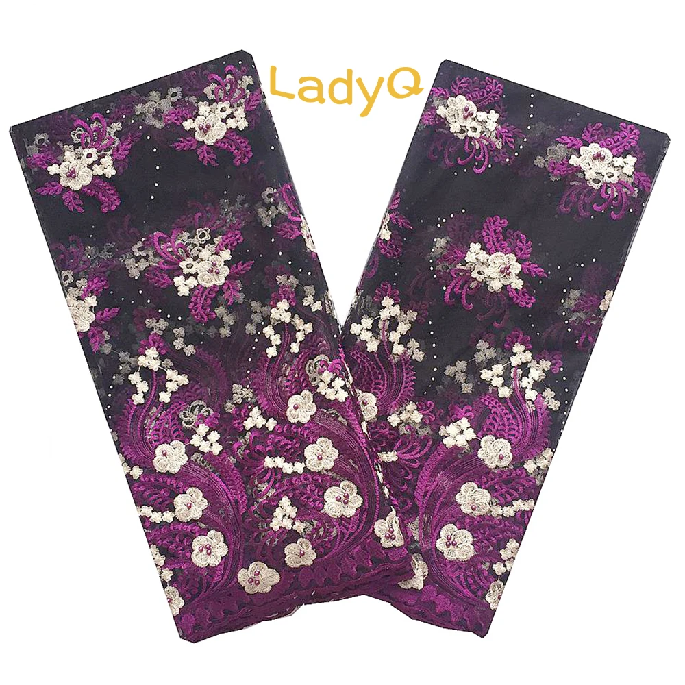LadyQ вышитое бисером розовое нигерийское кружевное полотно Персиковое высокое