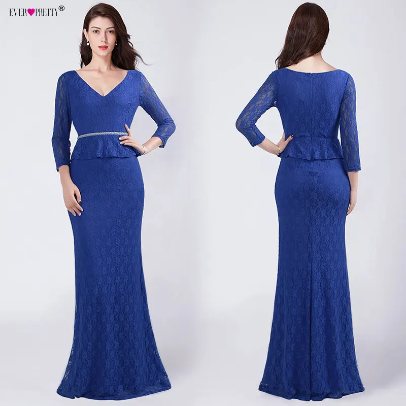 Royal Blue Mother of the Bride Dress Ever Pretty EZ07697 Elegant Long